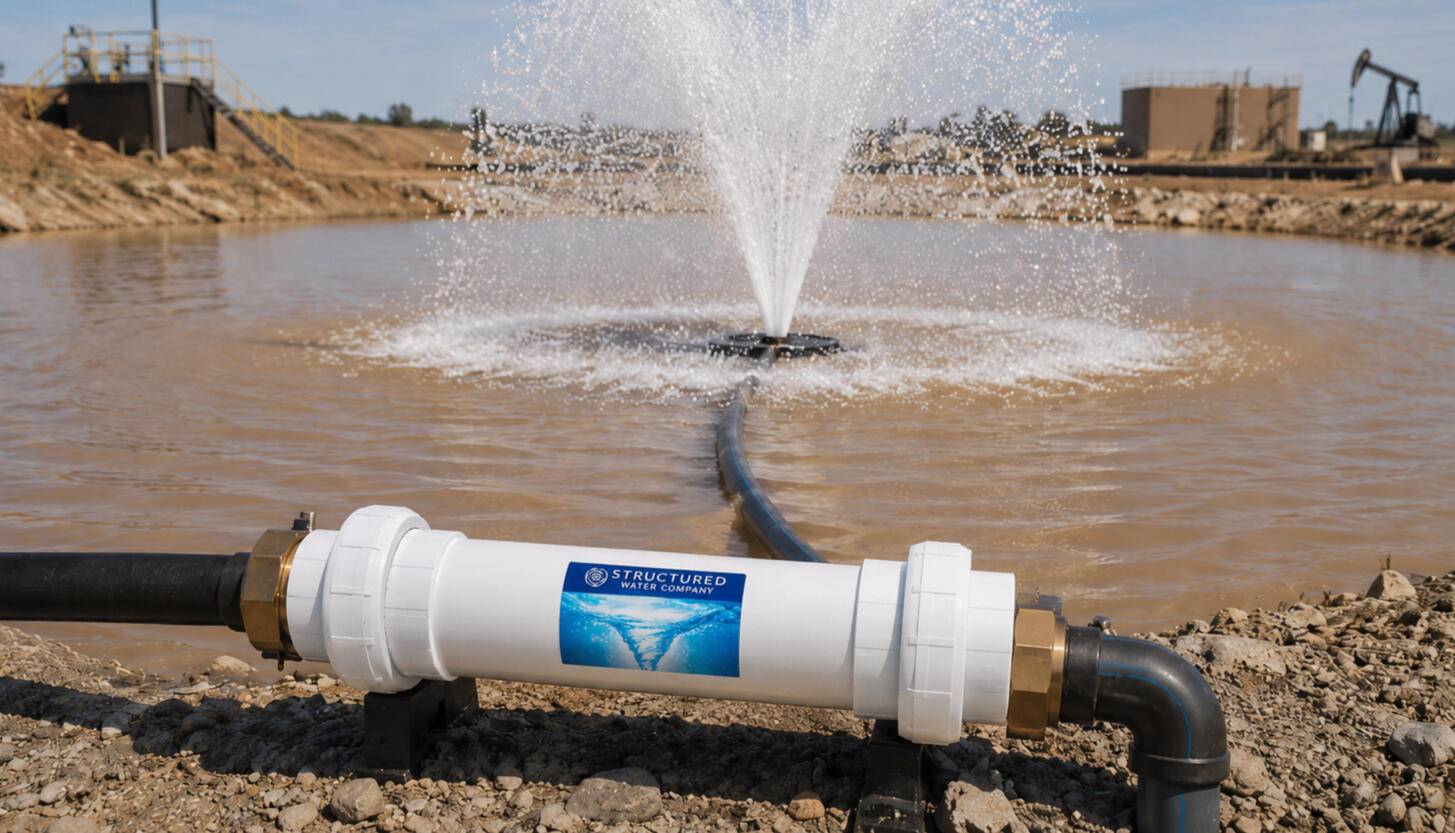 Structured Water Oil and Gas Frac Pond Aeration Structured Water Company Logo